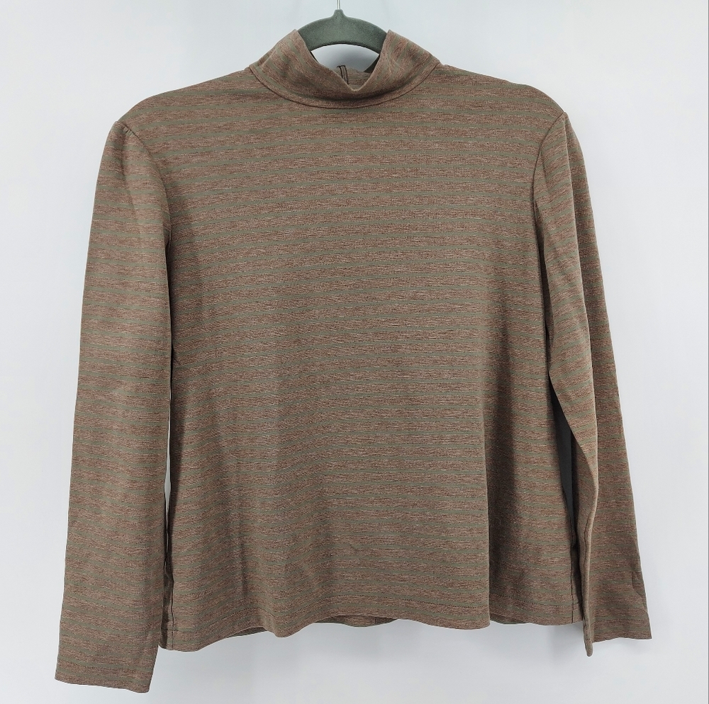Lafayette 148 gray and green mock neck sweater with back zipper Cotton Medium